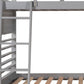 Gray Twin Over Twin Solid Wood Bunk Bed With Drawers And Storage