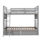 Gray Twin Over Twin Solid Wood Bunk Bed With Drawers And Storage