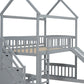 Gray Full Over Twin Solid Wood Bunk Bed With Stairs And Slide And Drawers And Storage