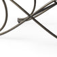 55" Dark Gray and Nickel Chenille and Metal Upholstered Bench