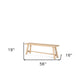 56" Natural Distressed Solid Wood Live Edge Bench