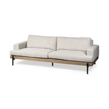 95" Beige Fabric Sofa With Black Legs