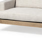 95" Beige Fabric Sofa With Black Legs