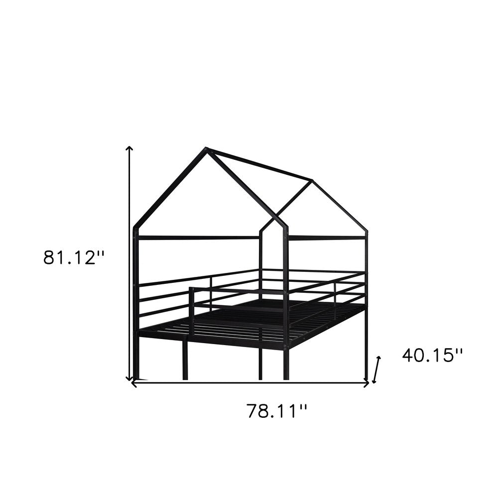 Black Twin Over Twin Metal Bunk Bed