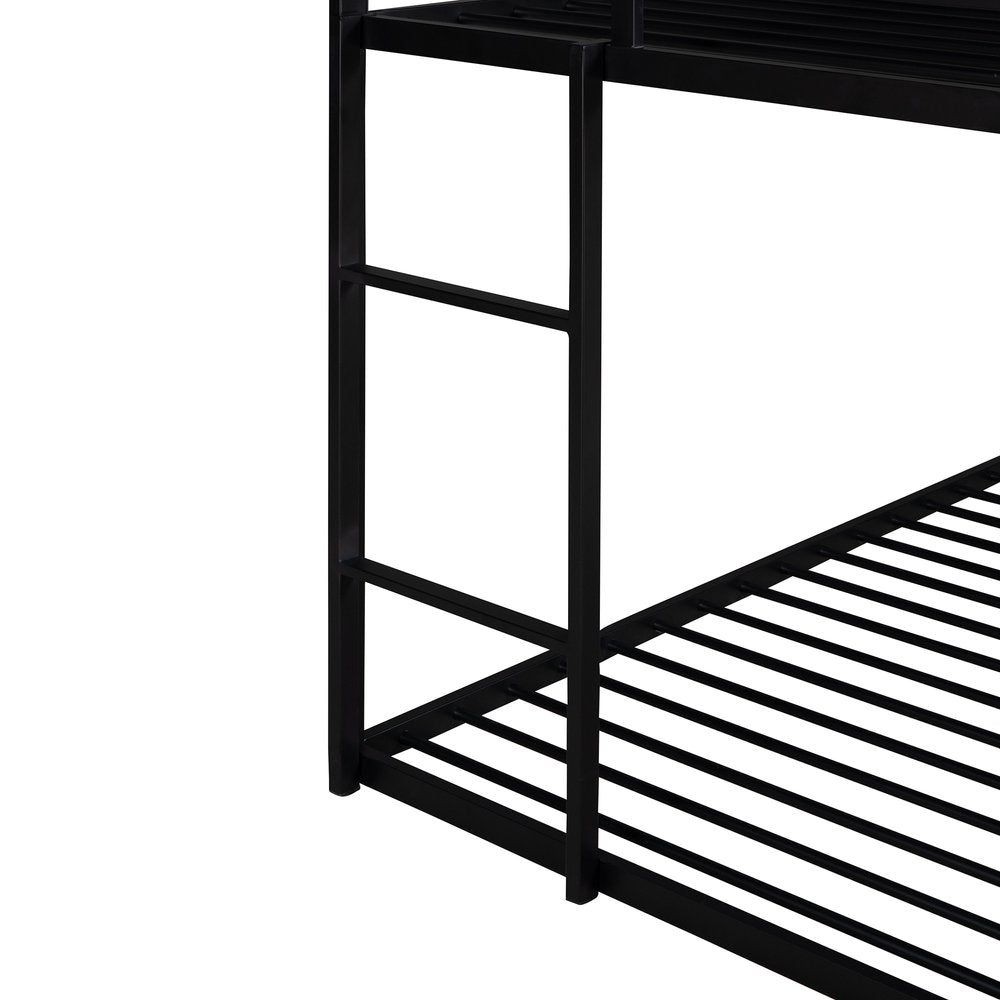 Black Twin Over Twin Metal Bunk Bed