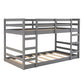 Gray Twin Over Twin Solid Wood Bunk Bed