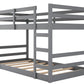 Gray Twin Over Twin Solid Wood Bunk Bed