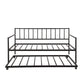 Black Metal Twin Daybed Frame With Trundle