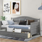 Gray Wood Twin Daybed Frame With Drawers