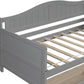 Gray Wood Twin Daybed Frame With Drawers
