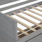 Gray Wood Twin Daybed Frame With Drawers