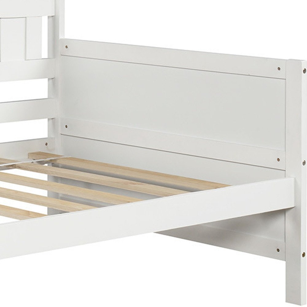 White Wood Twin Daybed Frame With Trundle