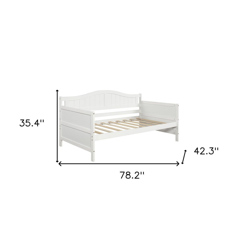 White Wood Twin Daybed Frame With Trundle