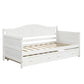 White Wood Twin Daybed Frame With Trundle