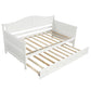 White Wood Twin Daybed Frame With Trundle