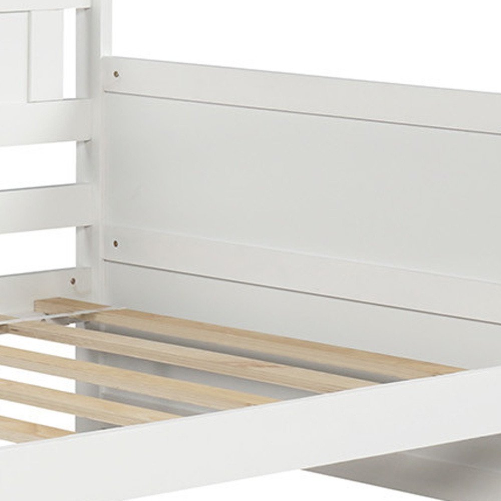 White Wood Twin Daybed Frame With Trundle