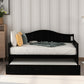 Espresso Wood Twin Daybed Frame With Trundle