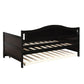Espresso Wood Twin Daybed Frame With Trundle