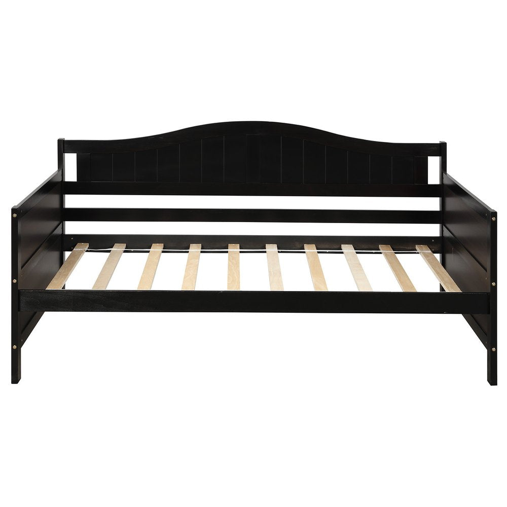Espresso Wood Twin Daybed Frame With Trundle