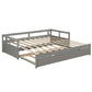 Gray Wood Twin Daybed Frame With Trundle