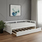 White Wood Twin Daybed Frame With Trundle