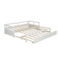 White Wood Twin Daybed Frame With Trundle