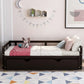 Espresso Wood Twin Daybed Frame With Trundle