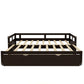 Espresso Wood Twin Daybed Frame With Trundle
