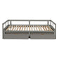 Gray Wood Twin Daybed Frame With Drawers