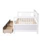 White Wood Twin Daybed Frame With Drawers