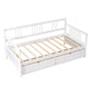 White Wood Twin Daybed Frame With Drawers