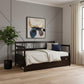 Espresso Wood Twin Daybed Frame With Drawers