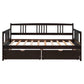 Espresso Wood Twin Daybed Frame With Drawers