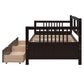 Espresso Wood Twin Daybed Frame With Drawers