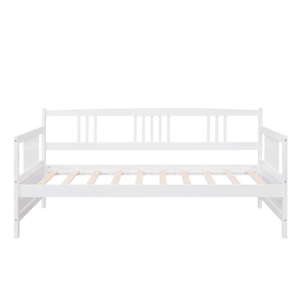 White Wood Twin Daybed Frame With Trundle