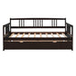 Espresso Wood Twin Daybed Frame With Trundle