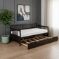 Espresso Wood Twin Daybed Frame With Trundle