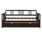 Espresso Wood Twin Daybed Frame With Trundle
