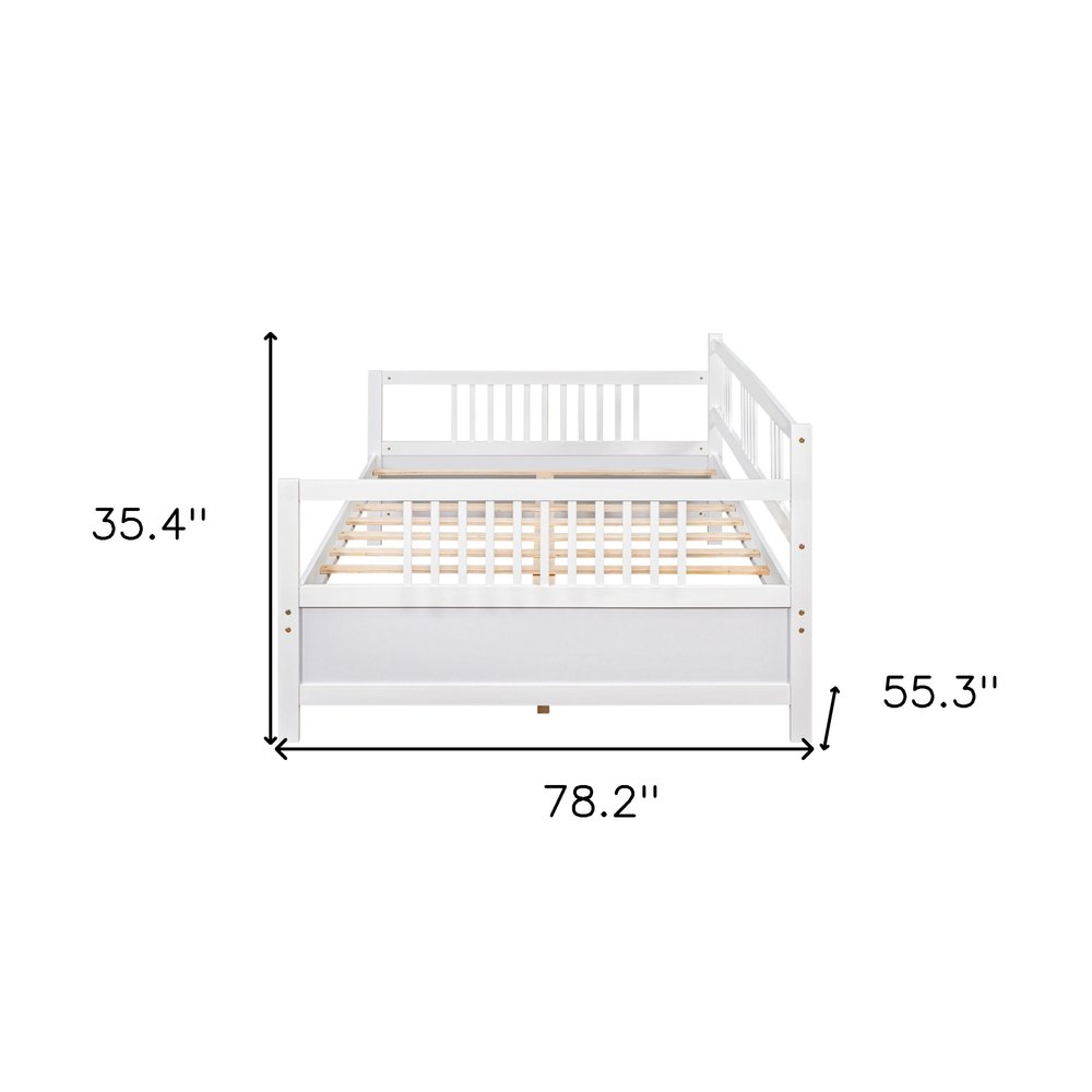 White Wood Full Daybed Frame