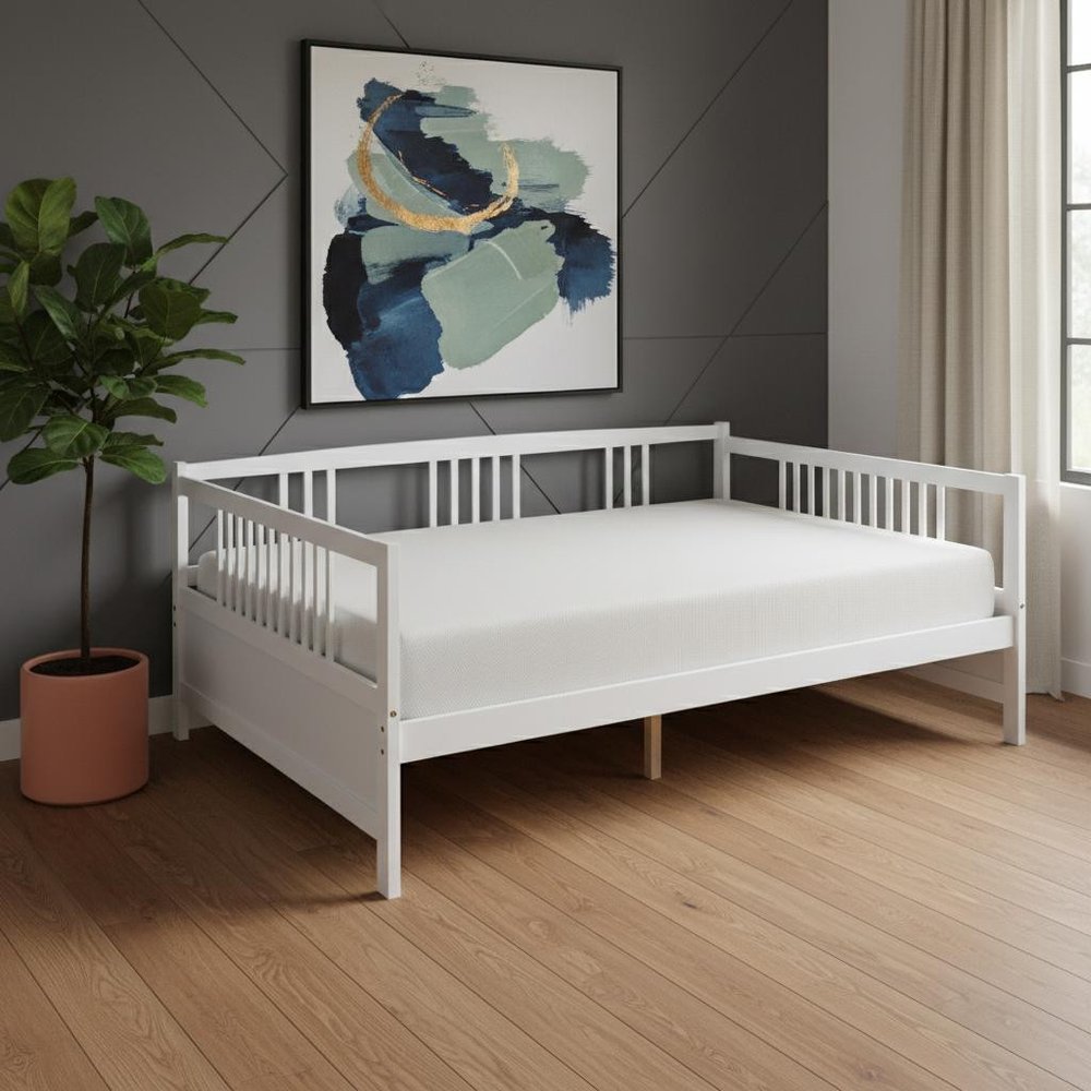 White Wood Full Daybed Frame