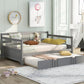 Gray Wood Full Daybed Frame With Trundle