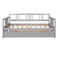 Gray Wood Full Daybed Frame With Trundle