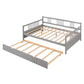 Gray Wood Full Daybed Frame With Trundle