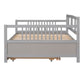 Gray Wood Full Daybed Frame With Trundle