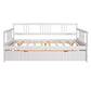 White Wood Full Daybed Frame With Trundle