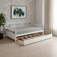 White Wood Full Daybed Frame With Trundle