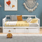 White Wood Full Daybed Frame With Trundle