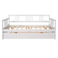 White Wood Full Daybed Frame With Trundle