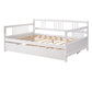 White Wood Full Daybed Frame With Trundle