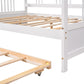 White Wood Full Daybed Frame With Trundle